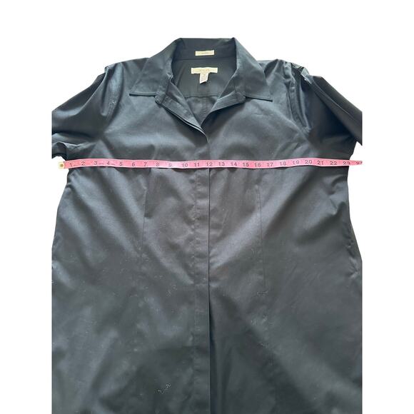Chico’ Stretch No-iron Black Top with Collar & Covered Buttons - Size 3 - Picture 6 of 7